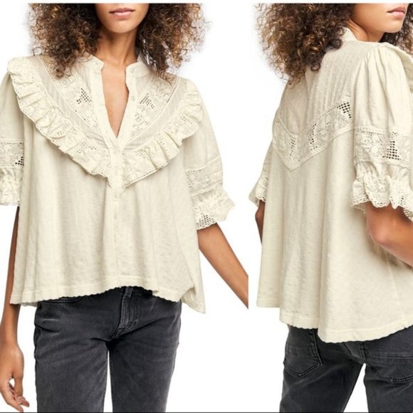 Free People Tops - Free People Walk In The Park Ruffled Top